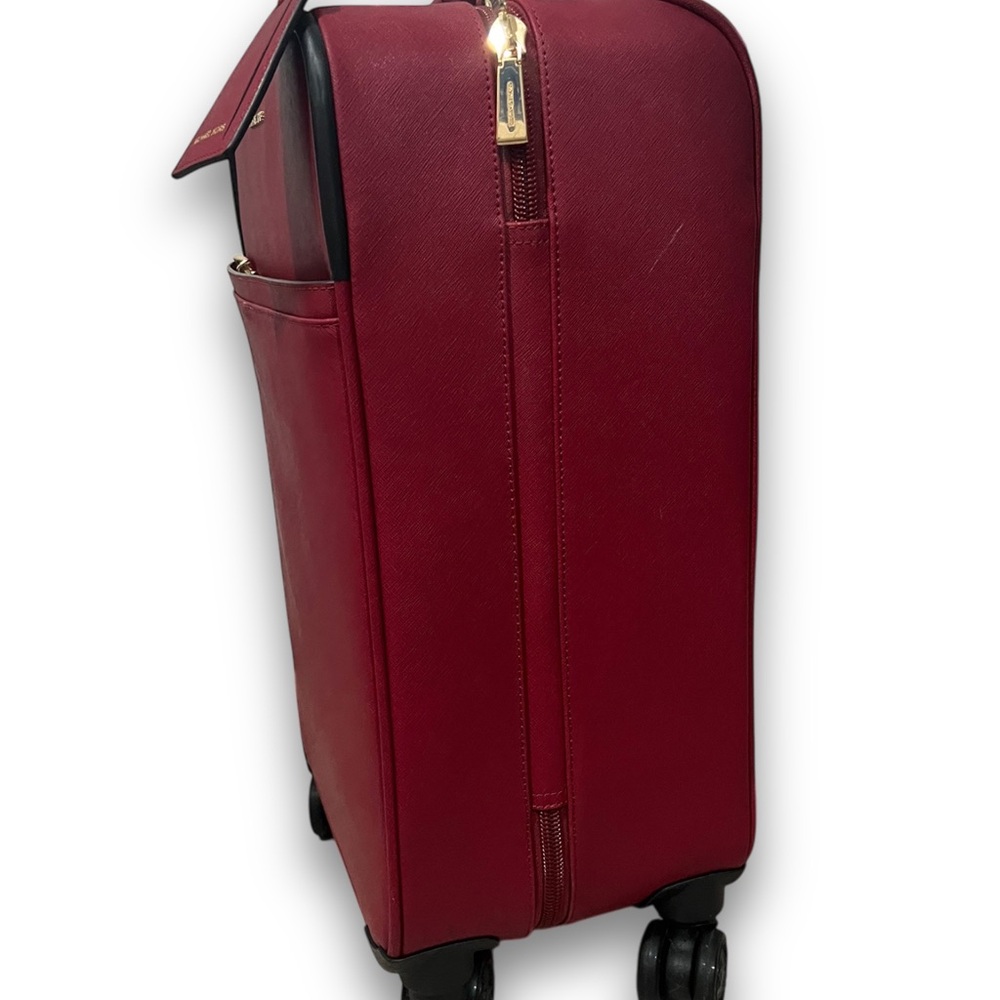Michael Kors Small Textured Rolling Suitcase (Deep Red) — NEW WITHOUT TAGS - Picture 4 of 8